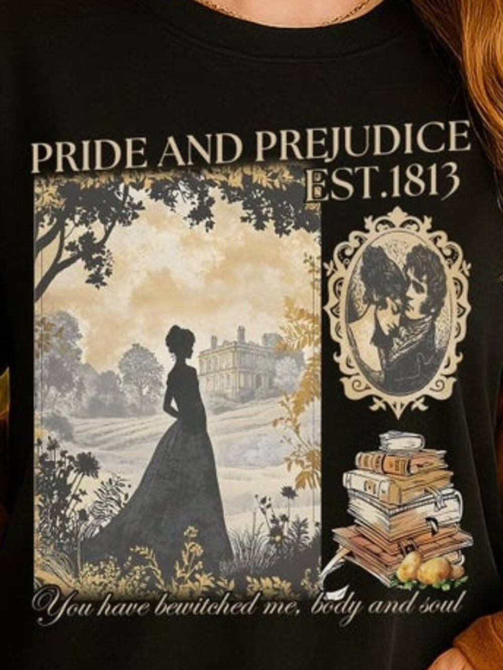 Classic Romance Novel T-shirt, Regency Era Book Lover Tee - Picture 2 of 3